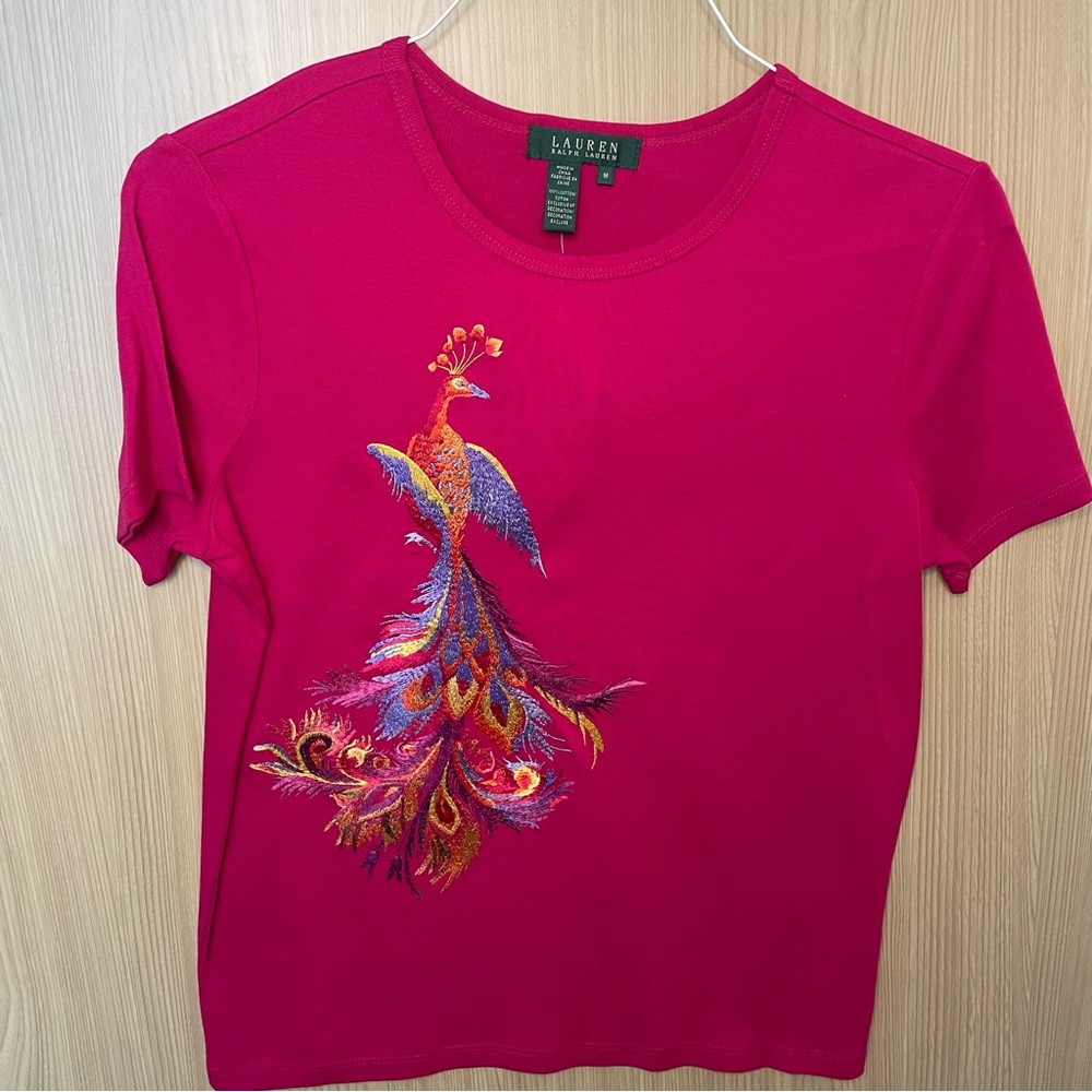 NWT Lauren Hot pink t-shirt women’s size M